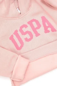 US Polo Assn. Girls' Dusty Pink Hooded Basic Sweatshirt - Image 5