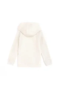US Polo Assn. Girls' Cream Hooded Basic Sweatshirt - Image 3