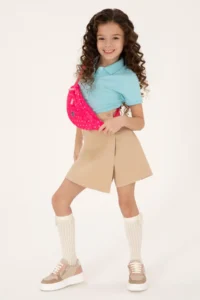 US Polo Assn. Girls' Sand Weaving Shorts Skirt - Image 2
