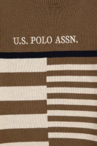 US Polo Assn. Boys' Khaki Crew Neck Sweater - Image 3