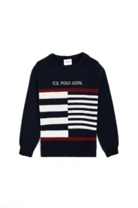 US Polo Assn. Boys' Navy Blue Crew Neck Sweater