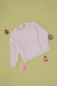 US Polo Assn. Girls' Cream Crew Neck Sweater