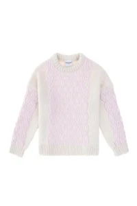 US Polo Assn. Girls' Cream Crew Neck Sweater - Image 2