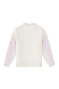US Polo Assn. Girls' Cream Crew Neck Sweater - Image 3