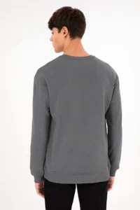 US Polo Assn. Men comfort Fit Crew Neck Gray Basic Sweatshirt - Image 6