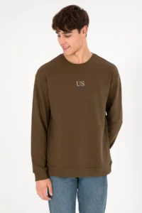 US Polo Assn. Men comfort Fit Crew Neck Khaki Basic Sweatshirt - Image 5