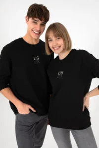 US Polo Assn. Men comfort Fit Crew Neck Black Basic Sweatshirt - Image 2