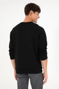 US Polo Assn. Men comfort Fit Crew Neck Black Basic Sweatshirt - Image 6