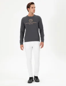 US Polo Assn. Men Regular Fit Crew Neck Anthracite Sweatshirt - Image 4