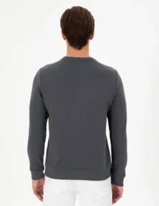 US Polo Assn. Men Regular Fit Crew Neck Anthracite Sweatshirt - Image 5