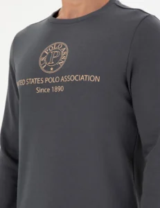 US Polo Assn. Men Regular Fit Crew Neck Anthracite Sweatshirt - Image 7
