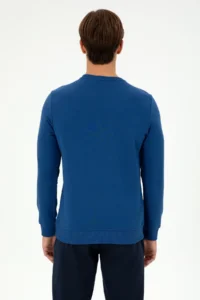 US Polo Assn. Men Regular Fit Crew Neck Indigo Sweatshirt - Image 5