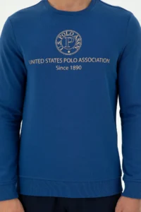 US Polo Assn. Men Regular Fit Crew Neck Indigo Sweatshirt - Image 6