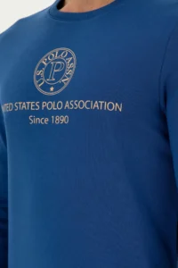 US Polo Assn. Men Regular Fit Crew Neck Indigo Sweatshirt - Image 7