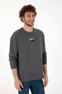 US Polo Assn. Men Crew Neck Anthracite comfort Fit Sweatshirt - Image 3