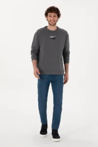 US Polo Assn. Men Crew Neck Anthracite comfort Fit Sweatshirt - Image 4