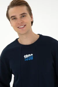 US Polo Assn. Men comfort Fit Crew Neck Navy Blue Sweatshirt - Image 2