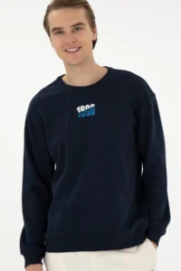 US Polo Assn. Men comfort Fit Crew Neck Navy Blue Sweatshirt - Image 3