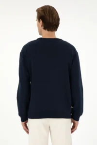 US Polo Assn. Men comfort Fit Crew Neck Navy Blue Sweatshirt - Image 5