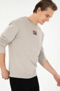 US Polo Assn. Men comfort Fit Crew Neck Stone Sweatshirt - Image 3
