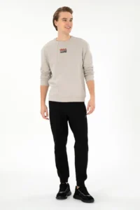 US Polo Assn. Men comfort Fit Crew Neck Stone Sweatshirt - Image 4