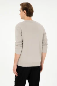 US Polo Assn. Men comfort Fit Crew Neck Stone Sweatshirt - Image 5