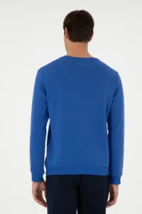 US Polo Assn. Men Regular Fit Crew Neck Saks Blue Sweatshirt - Image 5