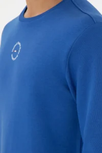 US Polo Assn. Men Regular Fit Crew Neck Saks Blue Sweatshirt - Image 7