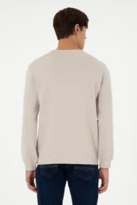 US Polo Assn. Men Regular Fit Crew Neck Stone Sweatshirt - Image 5