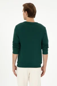 US Polo Assn. Men Regular Fit Crew Neck Dark Green Sweatshirt - Image 5