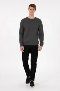 US Polo Assn. Men comfort Fit Crew Neck Anthracite Sweatshirt - Image 4