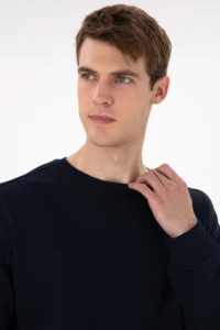 US Polo Assn. Men comfort Fit Crew Neck Navy Blue Sweatshirt - Image 2