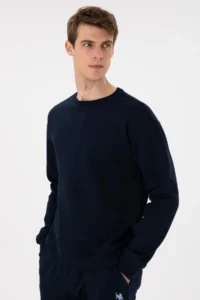 US Polo Assn. Men comfort Fit Crew Neck Navy Blue Sweatshirt - Image 3
