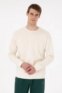 US Polo Assn. Men comfort Fit Crew Neck Cream Sweatshirt