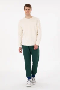 US Polo Assn. Men comfort Fit Crew Neck Cream Sweatshirt - Image 4