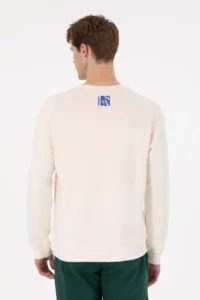 US Polo Assn. Men comfort Fit Crew Neck Cream Sweatshirt - Image 5