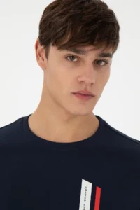 US Polo Assn. Men Regular Fit Crew Neck Navy Blue Sweatshirt - Image 2