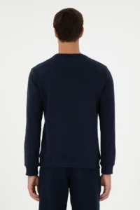 US Polo Assn. Men Regular Fit Crew Neck Navy Blue Sweatshirt - Image 5