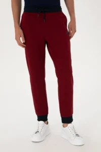 US Polo Assn. Men Burgundy Sweatpants - Image 2