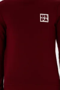 US Polo Assn. Men Regular Fit Crew Neck Burgundy Sweatshirt - Image 6