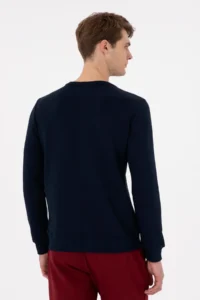 US Polo Assn. Men Regular Fit Crew Neck Navy Blue Sweatshirt - Image 5