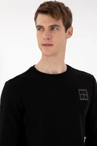 US Polo Assn. Men Regular Fit Crew Neck Black Sweatshirt - Image 2