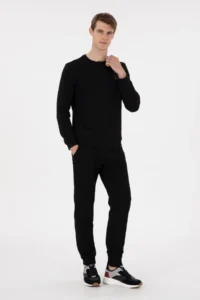 US Polo Assn. Men Regular Fit Crew Neck Black Sweatshirt - Image 4