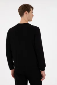 US Polo Assn. Men Regular Fit Crew Neck Black Sweatshirt - Image 5