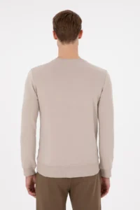 US Polo Assn. Men Regular Fit Crew Neck Stone Sweatshirt - Image 5