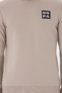 US Polo Assn. Men Regular Fit Crew Neck Stone Sweatshirt - Image 6