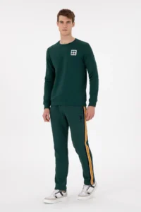 US Polo Assn. Men Regular Fit Crew Neck Dark Green Sweatshirt - Image 4
