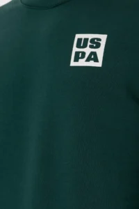 US Polo Assn. Men Regular Fit Crew Neck Dark Green Sweatshirt - Image 7