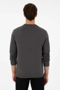 US Polo Assn. Men Regular Fit Crew Neck Anthracite Sweatshirt - Image 5