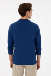 US Polo Assn. Men Regular Fit Crew Neck Indigo Sweatshirt - Image 5